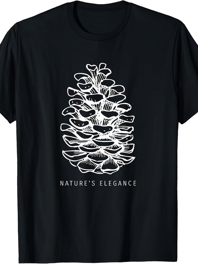 Men's And Women's T-Shirt, Nature Inspired Pinecone Graphic Design, Outdoor Hiking Camping Fall Winter Seasonal Wear